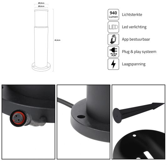 Slimme Zigbee staande lamp 9W rond - Starterset