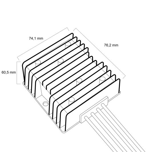 Stabilisator voor ledstrips - 12V/6A output - Aluminium behuizing