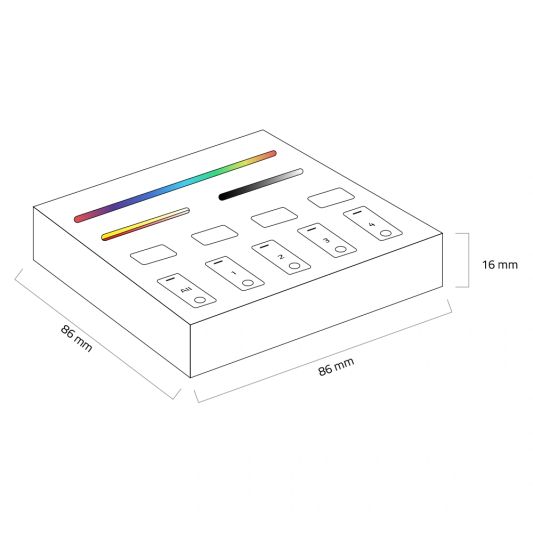 Touch Panel 4-zone RGBWW afstandsbediening wandpaneel op batterij