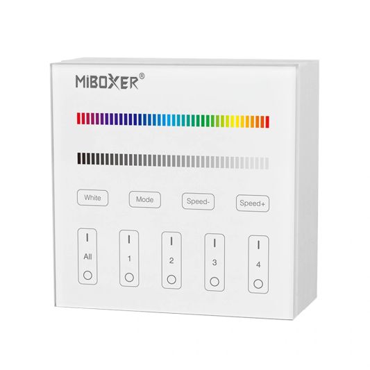 Touch panel RGB wandbediening inclusief controller draadloos op batterij