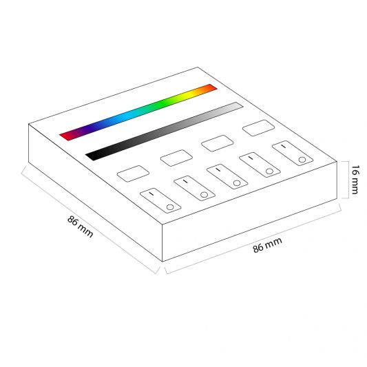 Touch panel wandbediening draadloos RGB op batterij