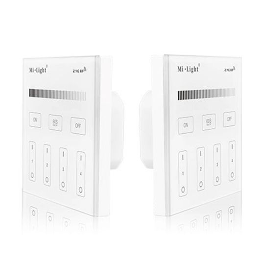 Touch panel wandbediening draadloos WIT op stroom Milight los