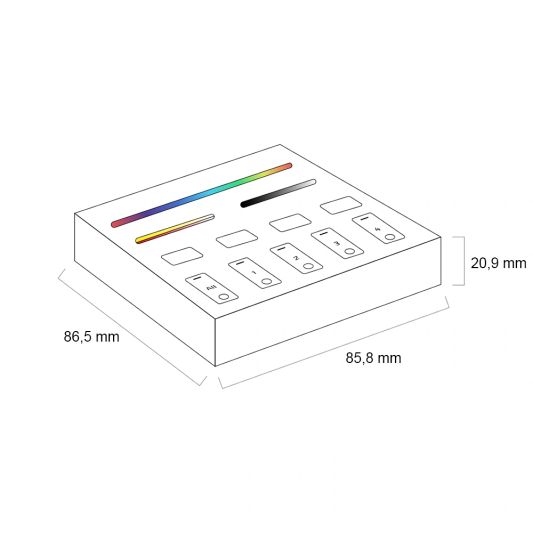 Touch panel wandbediening inclusief controller draadloos op batterij