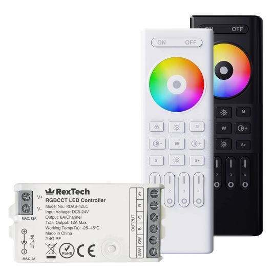 Touch RF 4-zone afstandsbediening RGBWW - compleet