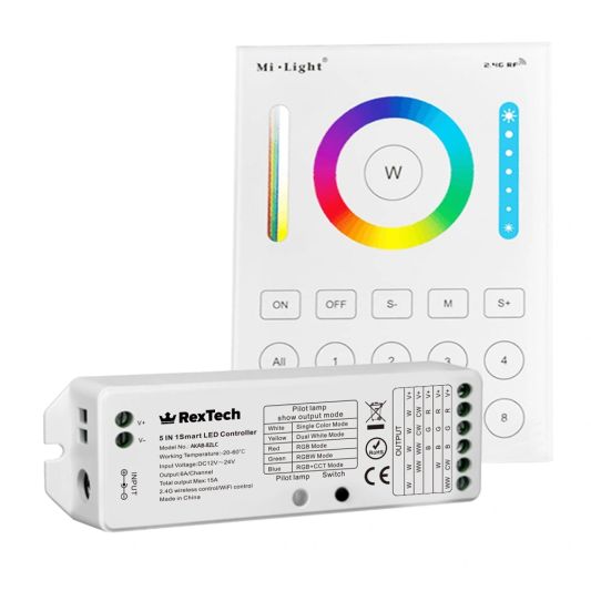 Touch wandpaneel draadloos 8-zone voor alle kleuren met controller