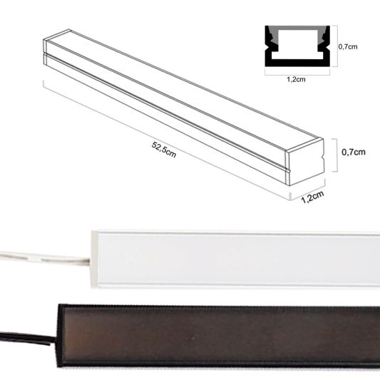 Trapverlichting COB led strip Warm Wit 50 CM – Complete set inclusief profiel