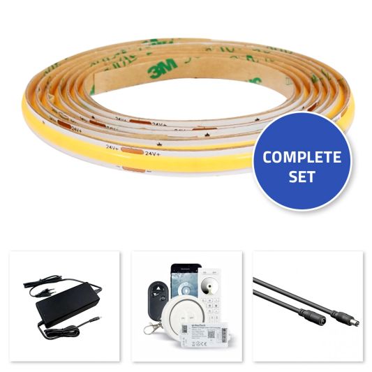 Trapverlichting COB led strip Warm Wit complete set 130 CM