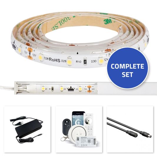 Trapverlichting Led strip Helder Wit 50 CM – Complete set inclusief profiel