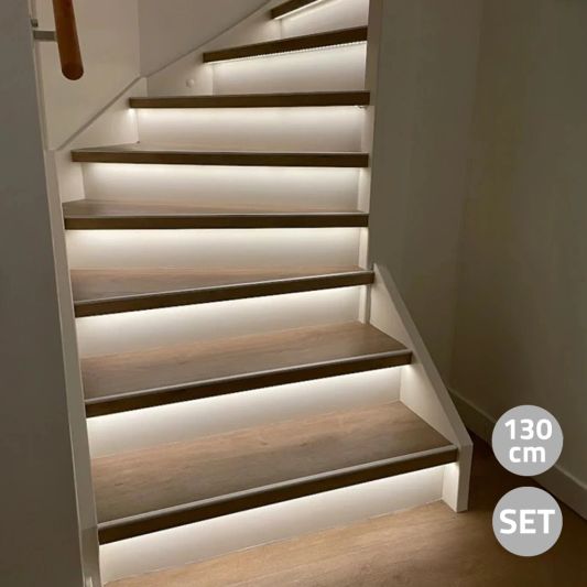 Trapverlichting Led strip Helder Wit – Complete set 130 CM