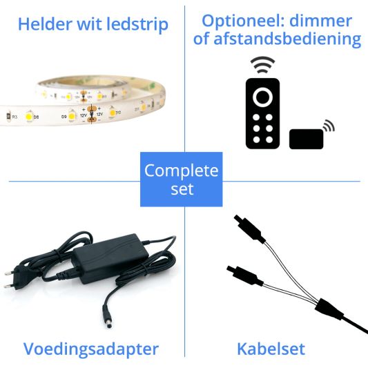 Trapverlichting Led strip Helder Wit – Complete set 50 CM
