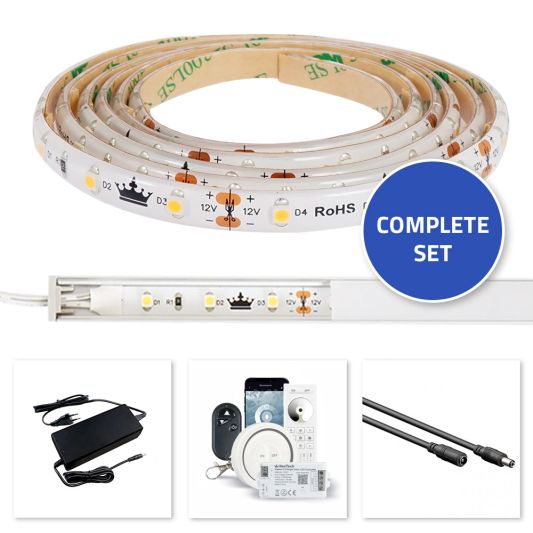 Trapverlichting Led strip Warm Wit 130 CM – Complete set inclusief profiel