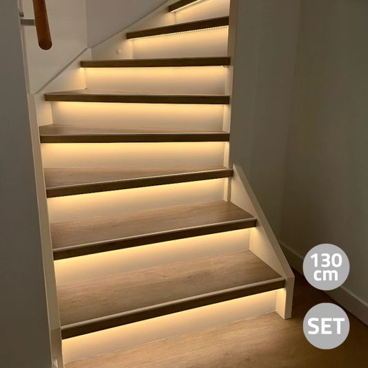 Trapverlichting Led strip Warm Wit – Complete set 130 CM