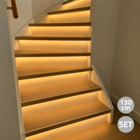 Trapverlichting Led strip Warm Wit – Complete set 130 CM