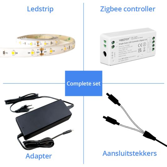 Trapverlichting Zigbee led strip Warm Wit 130 cm - Complete set