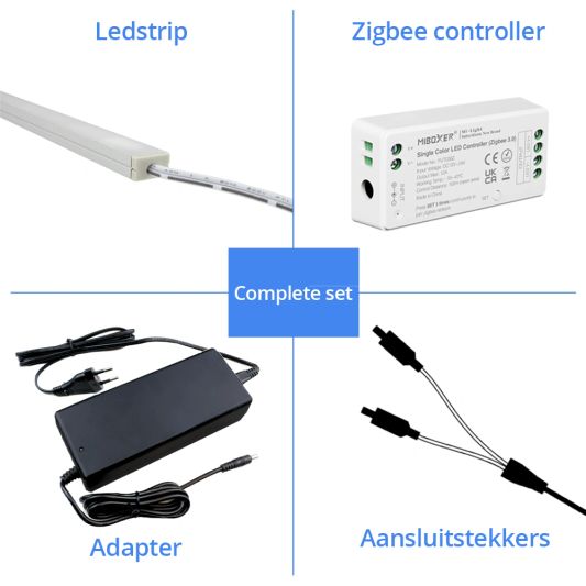 Trapverlichting Zigbee led strip Warm Wit 130 cm - Complete set inclusief profiel