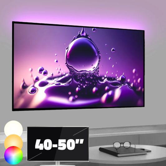 TV backlight set met 1 RGBWW ledstrip voor TV’s 40-50 inch