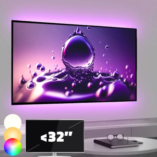TV backlight set met 2 RGBWW ledstrips voor TV’s <32 inch