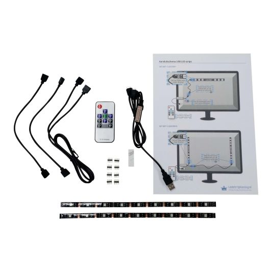TV led strip set met 2 RGB strips voor TV’s tot 32 inch