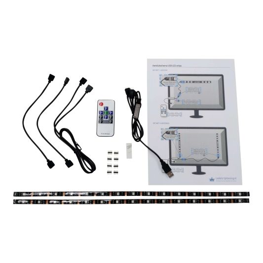 TV led strip set met 2 RGB strips voor TV’s van 40 tot 50 inch
