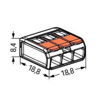 Wago connector 3-weg lasklem set 12 stuks