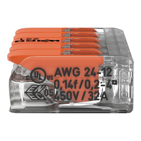 Wago connector 5-weg lasklem set 8 stuks