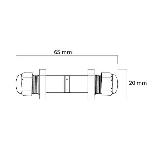 Waterdichte connector IP68 2-weg 230V - Voordeelset van 5
