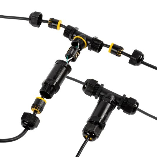 Waterdichte connector IP68 3-weg T-stuk - Voordeelset van 3