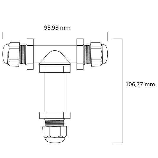 Waterdichte connector IP68 3-weg T-stuk