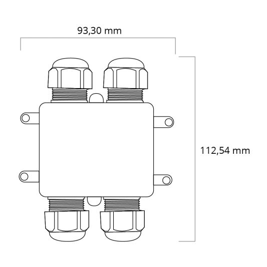 Waterdichte connector IP68 4-weg H-stuk - Voordeelset van 3