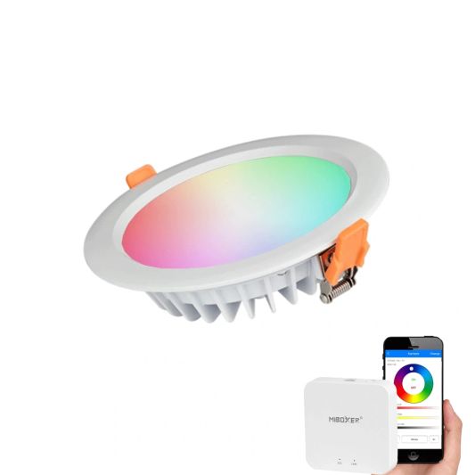 Wifi set met 1-4 RGBWW led inbouwspots downlight 15 Watt