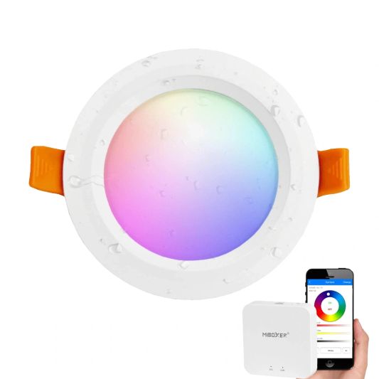 Wifi set met 1-4 RGBWW led inbouwspots downlight 6 Watt