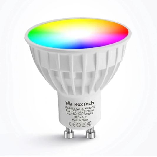 Wifi set met 1 tot 4 RGBW Led spots 4W GU10 fitting