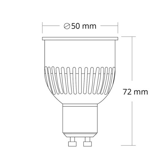 Wifi set met 1 tot 4 RGBW Led spots 5W GU10 fitting