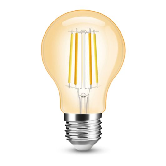 Wifi set met Dual White smart filament lamp van Milight 7W E27 fitting - Amberkleurig A60 model - Met Milight module