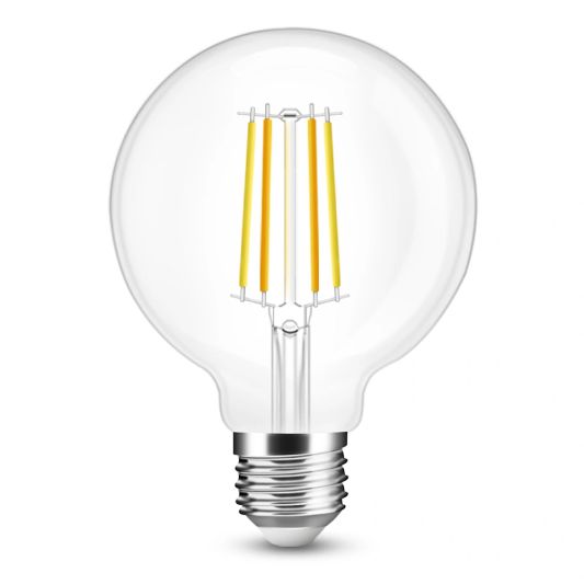 Wifi set met Dual White smart filament lamp van Milight 7W E27 fitting - G95 model - Met Milight module