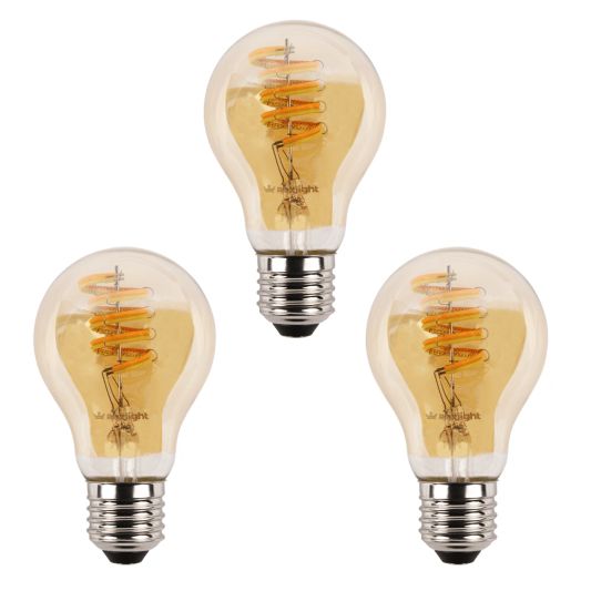 Zigbee E27 spiraal filament lamp Dual White A60 amberkleurig - voordeelset van 3
