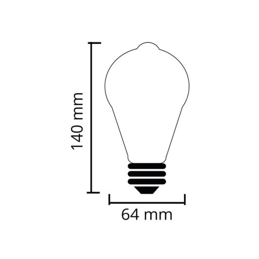 Zigbee E27 spiraal filament lamp Dual White ST64 amberkleurig