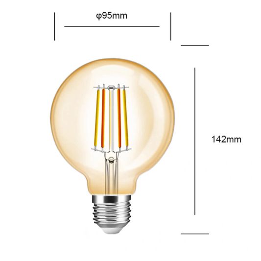 Zigbee LED filament lamp Dual White 7W E27 fitting amberkleurig - Voordeelset van 3