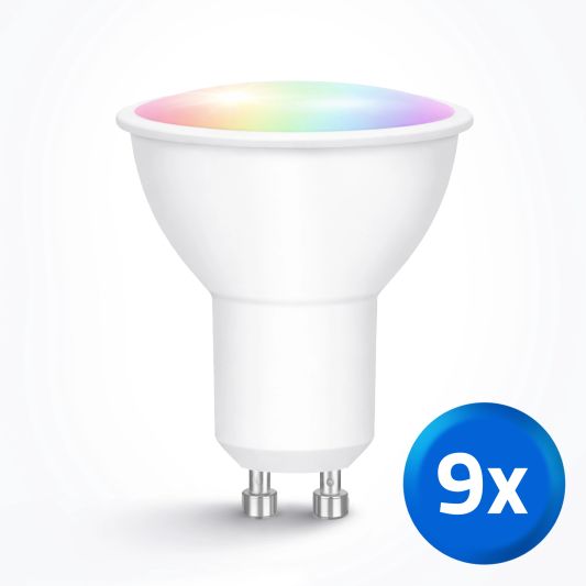 Zigbee LED spot RGBWW GU10 fitting - 5 Watt - Voordeelset van 9