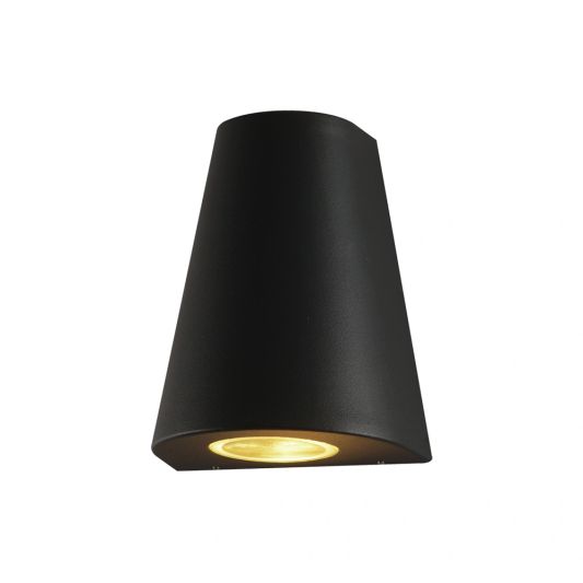 Zwarte up down wandlamp voor buiten met Zigbee GU10 spots - Kegel vorm