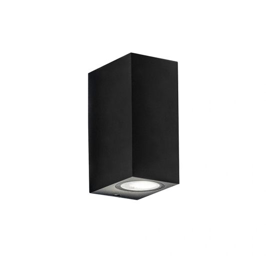 Zwarte up down wandlamp voor buiten met Zigbee GU10 spot - Recht