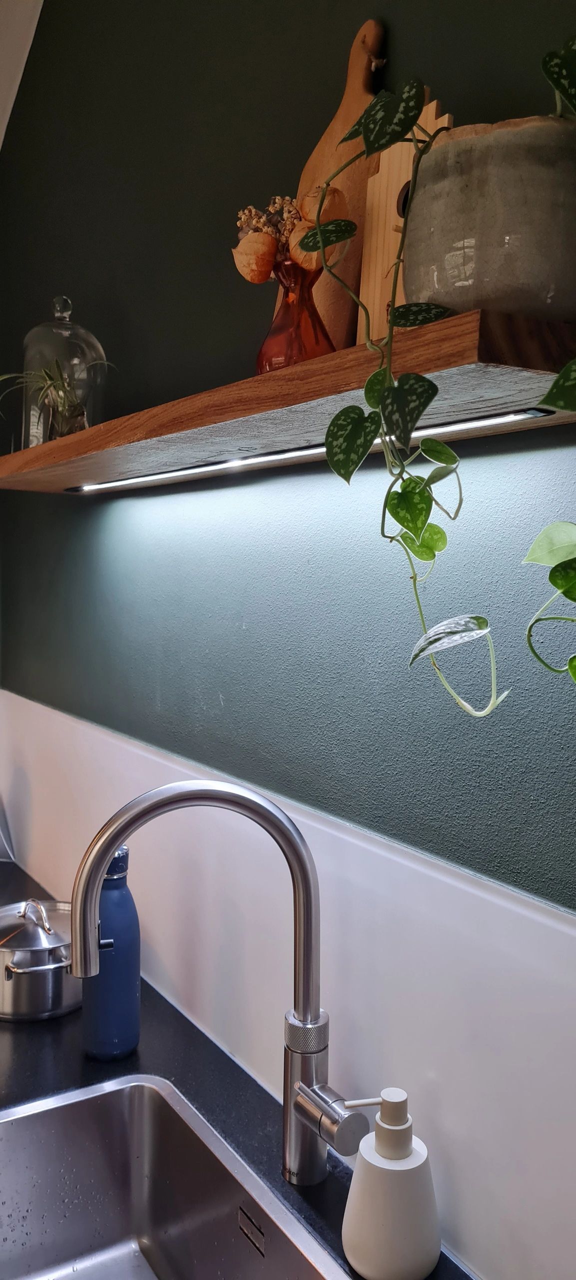 Aluminium ledstrip profiel zwart inbouw 1M Slim Line - 7 mm hoog - Compleet met afdekkap