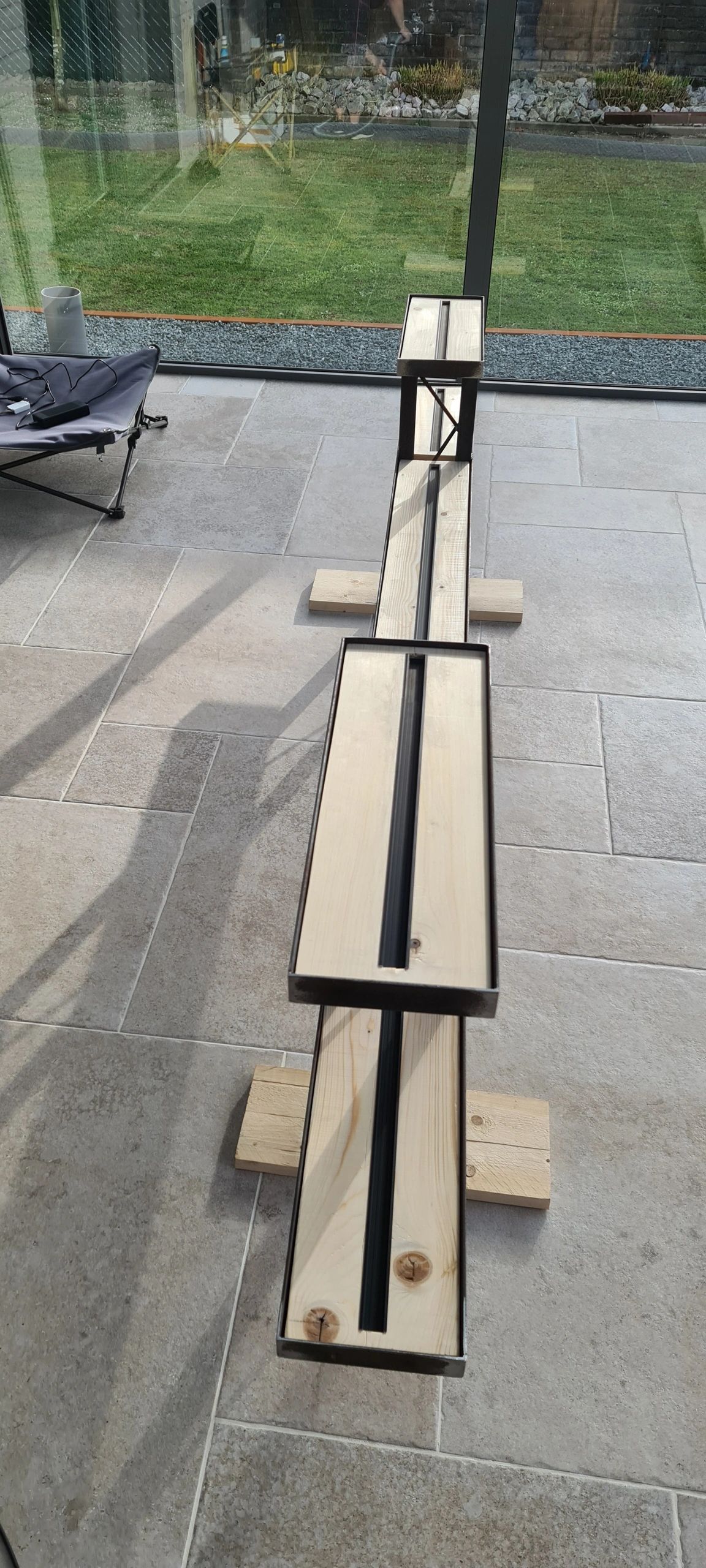 Aluminium ledstrip profiel zwart inbouw 2M - breed en laag - compleet met afdekkap