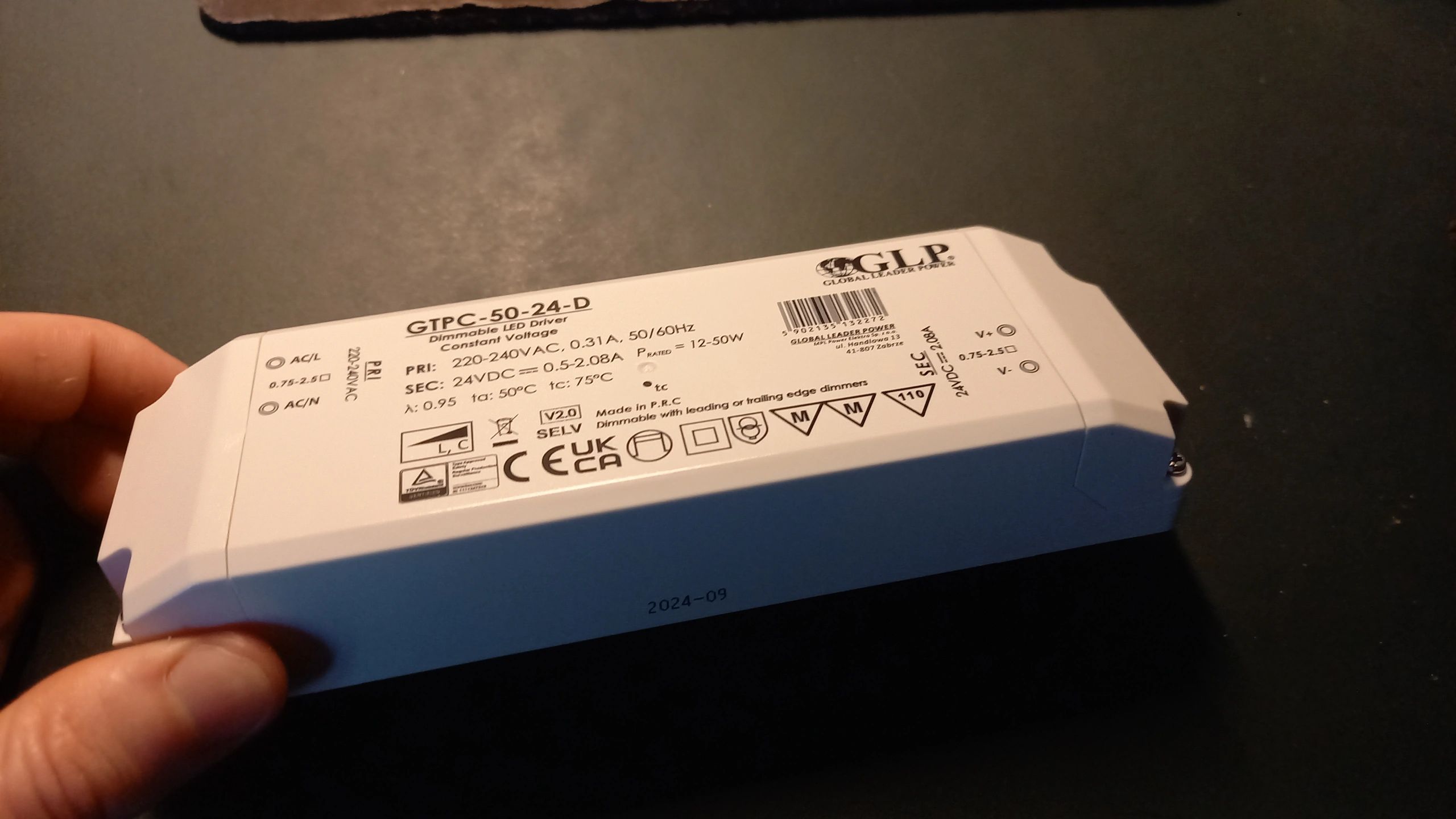 50W - 24V Professionele compacte dimbare led driver