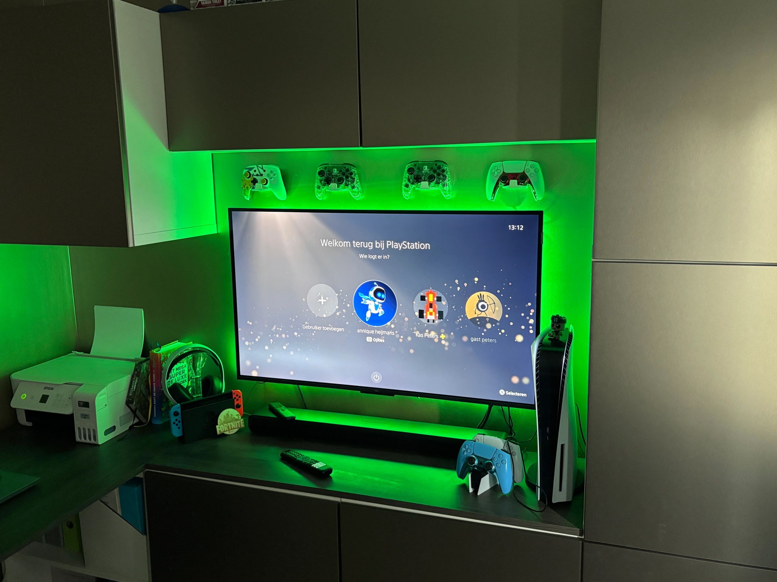 TV led strip set met 4 RGB strips voor TV’s > 60 inch